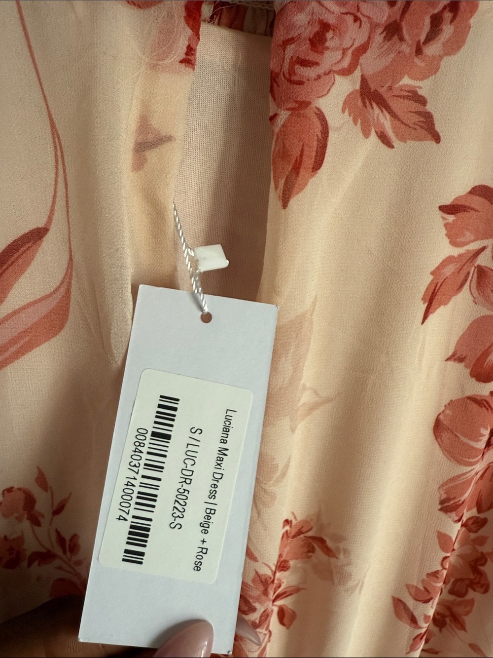 NEW Baltic Born Luciana Maxi Dress | Beige + Rose - Picture 9 of 9